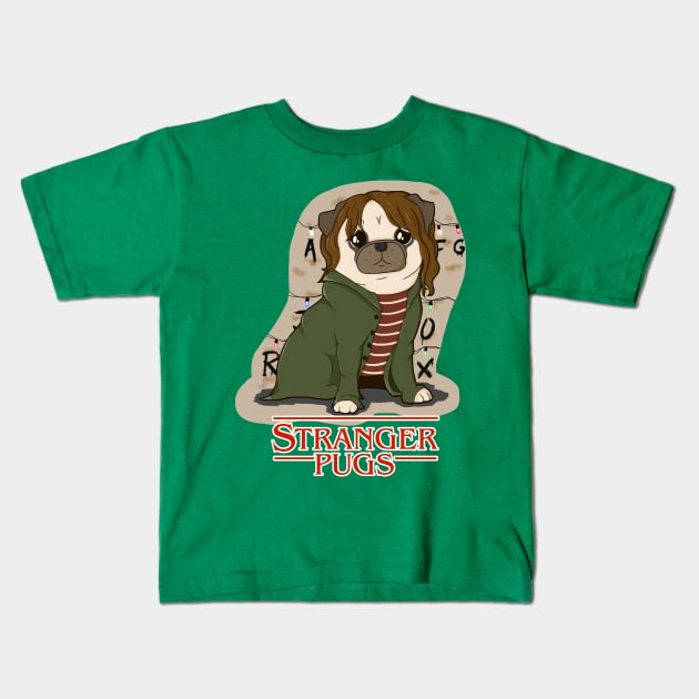 Stranger Pugs, Joyce Kids T-Shirt by Jennisney